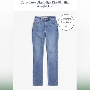 A&F curve love slim straight jeans